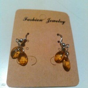 Women's Handmade Amber Drop Earrings